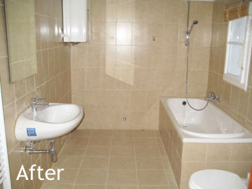 Bathroom after renovation and furnishing