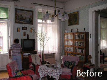 Living room before renovation and furnishing